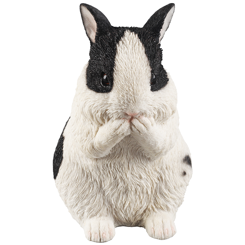 Decoración Jardín Conejo Holandés Bw Sentado